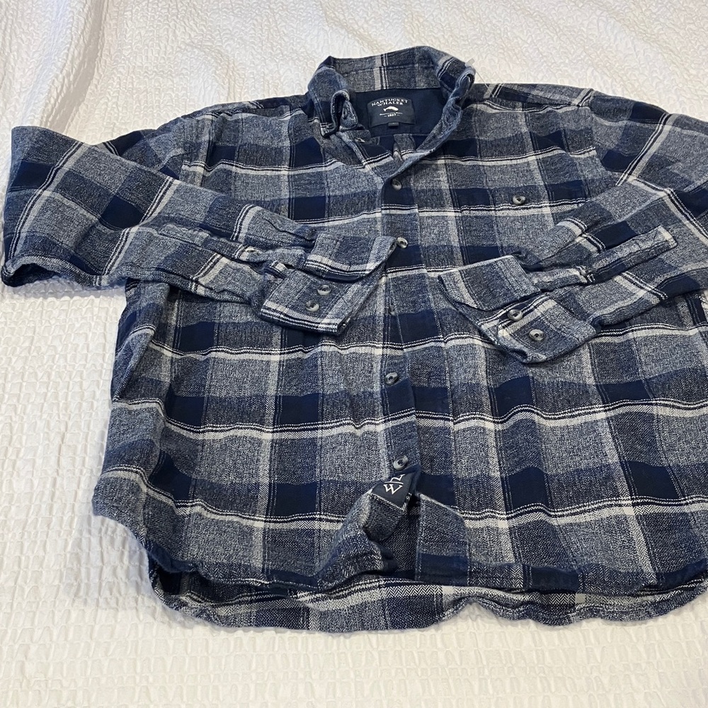 Nantucket Whaler  Navy and Gray Plaid Button Down Shirt